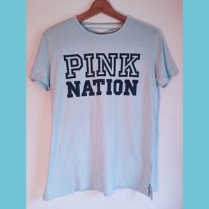 🔥 PINK Victoria's Secret PINK NATION T-Shirt Sz L